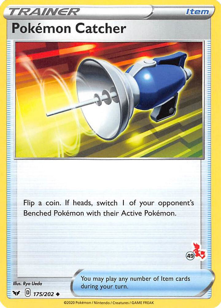 Pokemon Catcher - 175/202 (#49 Cinderace Stamped) [Battle Academy 2022] 175/202