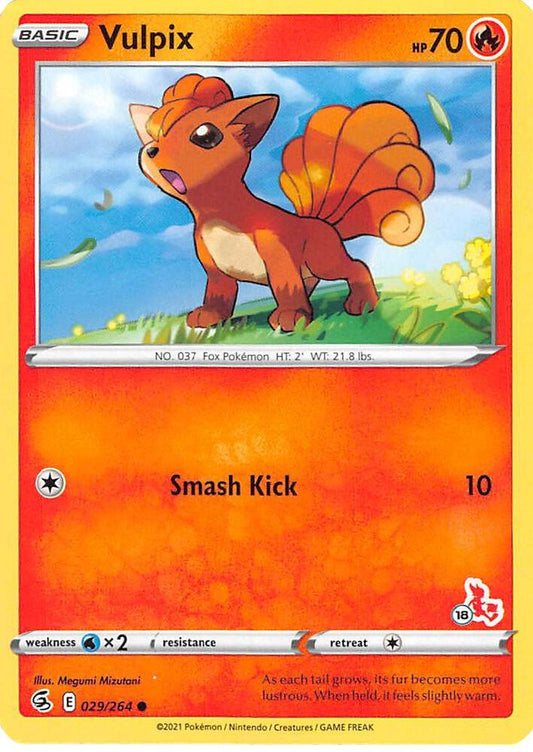 Vulpix - 029/264 (#18 Cinderace Stamped) [Battle Academy 2022] 029/264