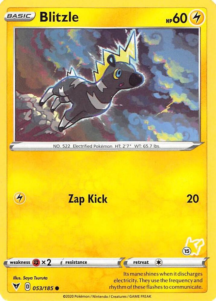 Blitzle - 053/185 (#15 Pikachu Stamped) [Battle Academy 2022] 053/185