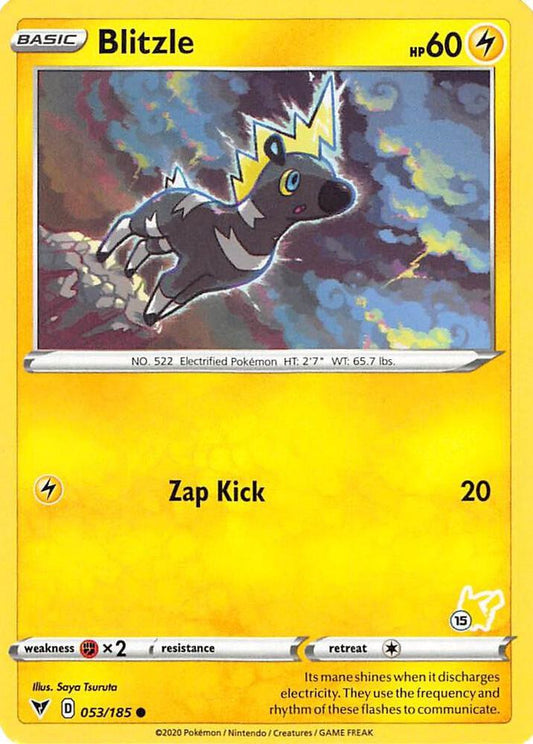 Blitzle - 053/185 (#15 Pikachu Stamped) [Battle Academy 2022] 053/185