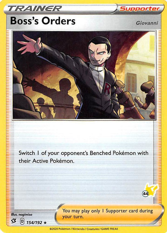 Boss's Orders - 154/192 (#44 Pikachu Stamped) [Battle Academy 2022] 154/192