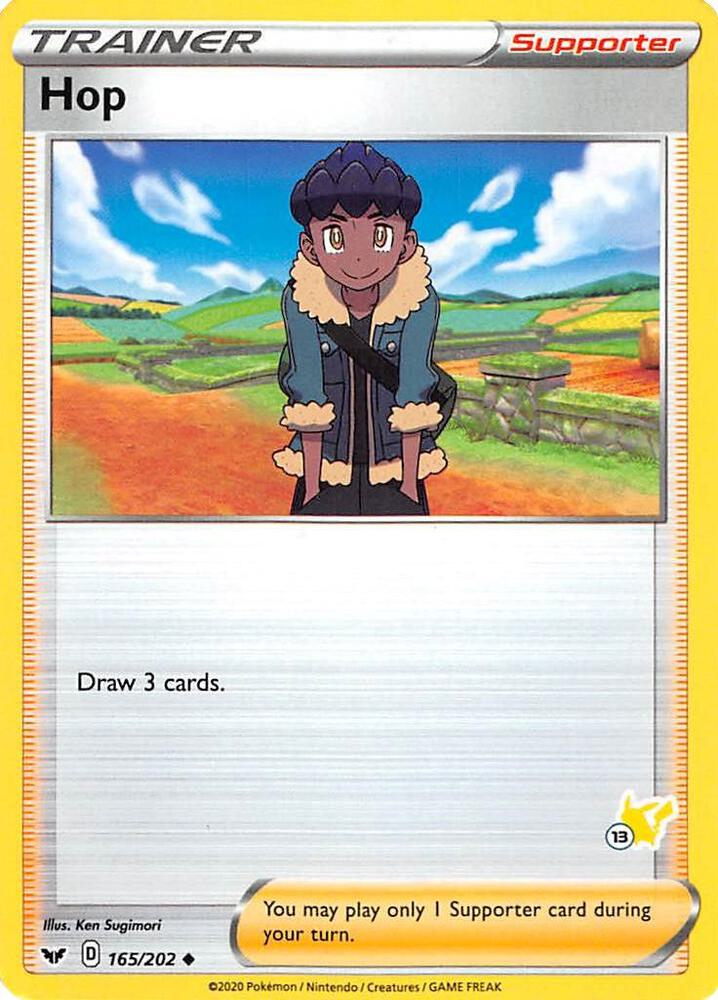 Hop - 165/202 (#13 Pikachu Stamped) [Battle Academy 2022] 165/202
