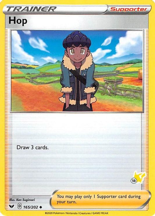 Hop - 165/202 (#13 Pikachu Stamped) [Battle Academy 2022] 165/202