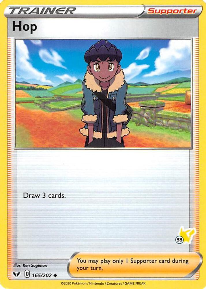 Hop - 165/202 (#33 Pikachu Stamped) [Battle Academy 2022] 165/202