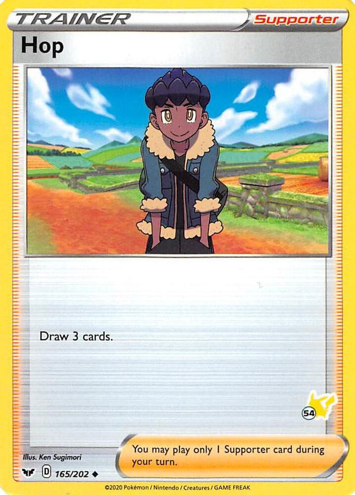 Hop - 165/202 (#54 Pikachu Stamped) [Battle Academy 2022] 165/202