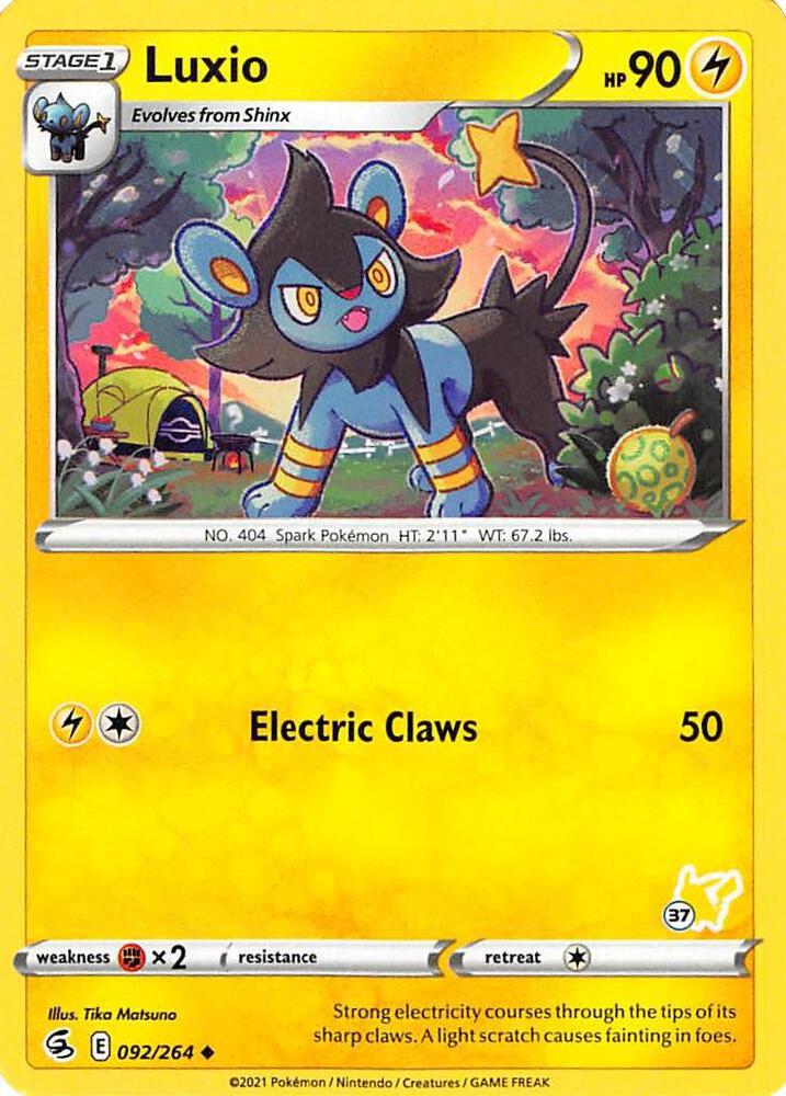 Luxio - 092/264 (#37 Pikachu Stamped) [Battle Academy 2022] 092/264