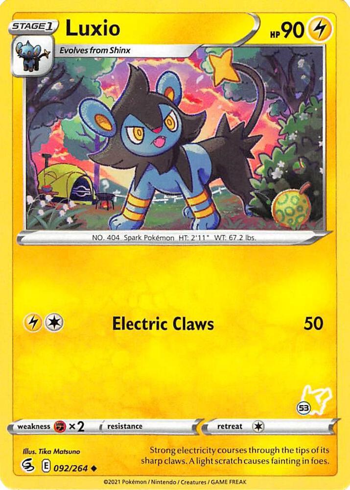 Luxio - 092/264 (#53 Pikachu Stamped) [Battle Academy 2022] 092/264