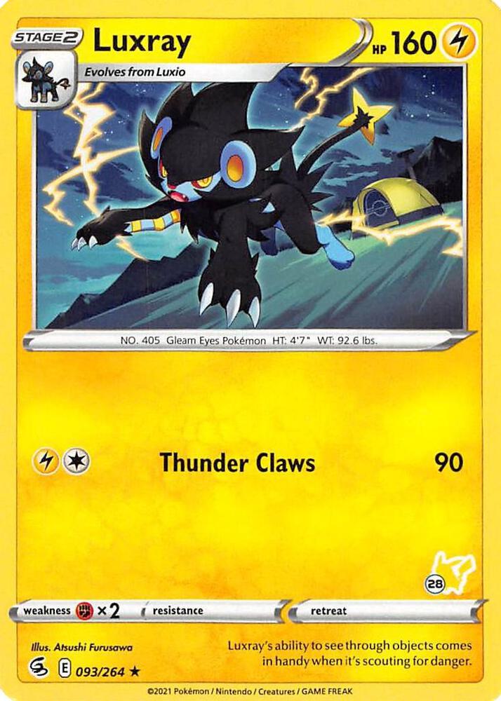 Luxray - 093/264 (#28 Pikachu Stamped) [Battle Academy 2022] 093/264