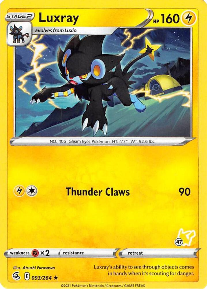 Luxray - 096/264 (#47 Pikachu Stamped) [Battle Academy 2022] 093/264