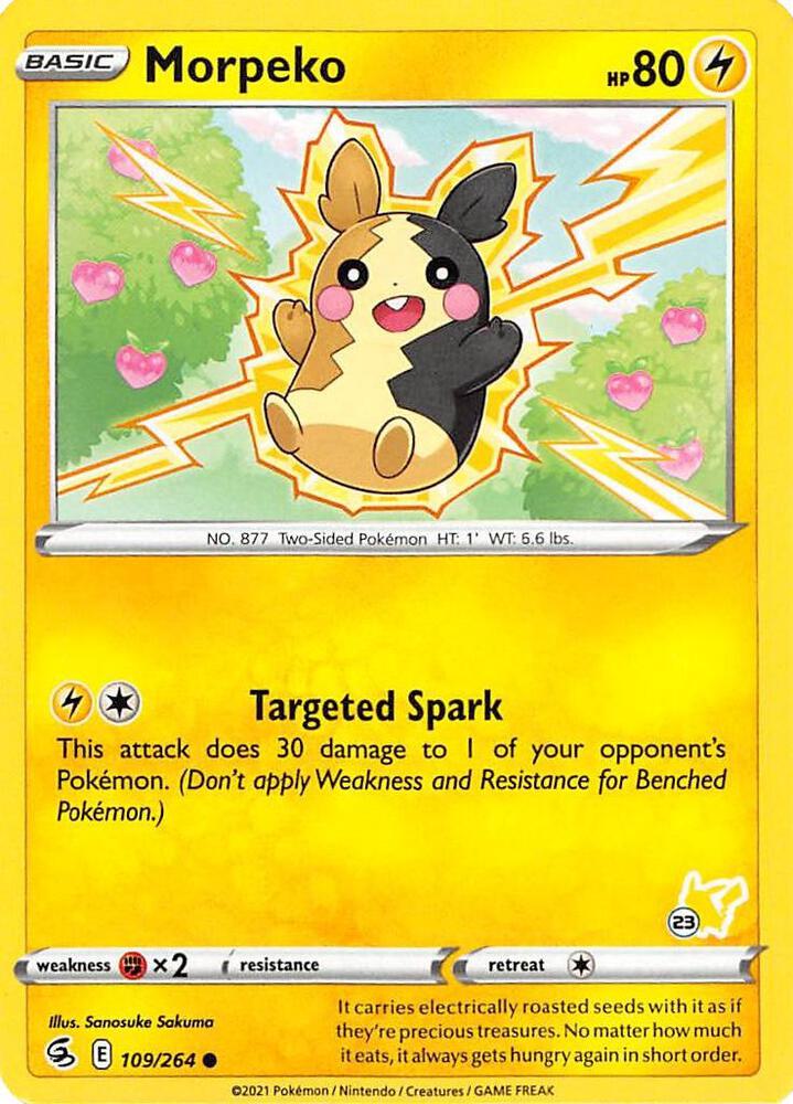 Morpeko - 109/264 (#23 Pikachu Stamped) [Battle Academy 2022] 109/264