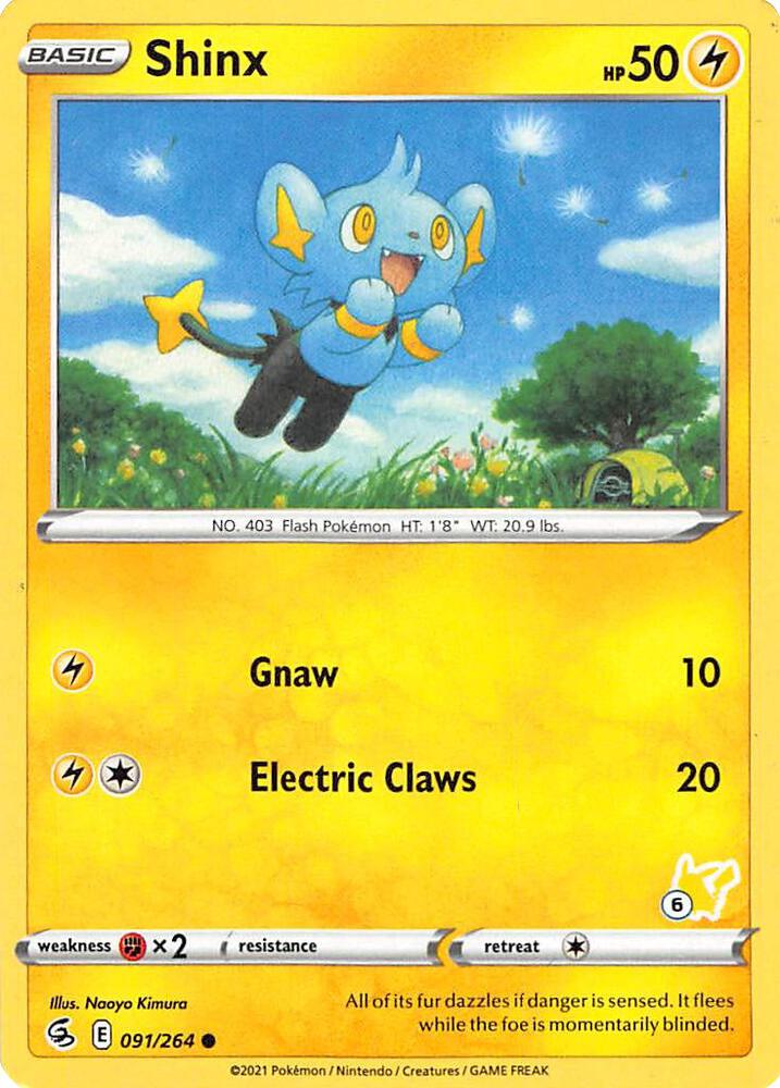Shinx - 091/264 (#6 Pikachu Stamped) [Battle Academy 2022] 091/264