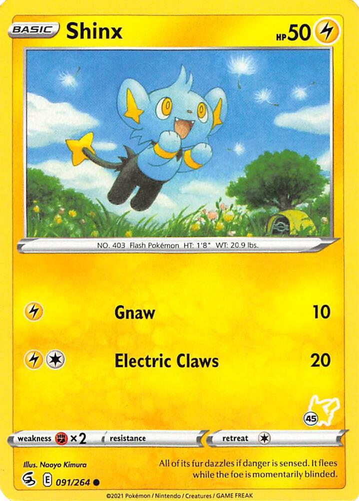 Shinx - 091/264 (#45 Pikachu Stamped) [Battle Academy 2022] 091/264