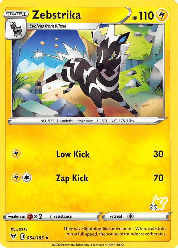 Zebstrika - 054/185 (#25 Pikachu Stamped) [Battle Academy 2022] 054/185