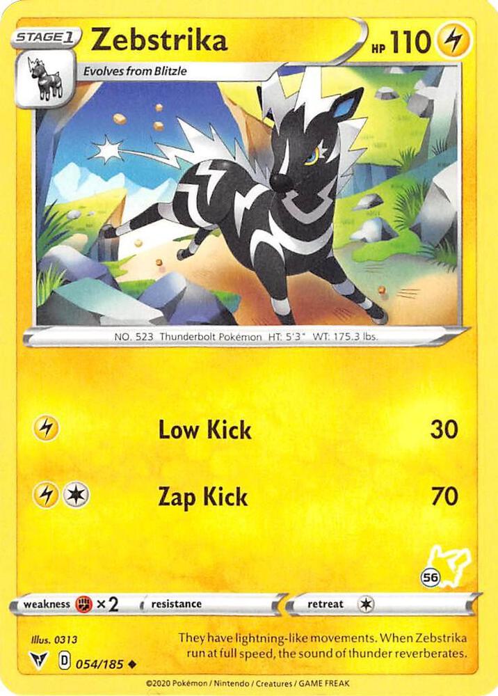 Zebstrika - 054/185 (#56 Pikachu Stamped) [Battle Academy 2022] 054/185