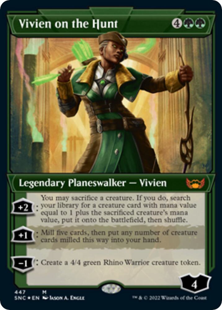 Vivien on the Hunt (Showcase) (Foil Etched) [Streets of New Capenna] 447