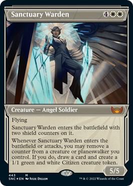 Sanctuary Warden (Showcase) (Foil Etched) [Streets of New Capenna] 443