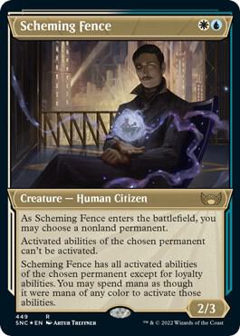 Scheming Fence (Showcase) (Foil Etched) [Streets of New Capenna] 449