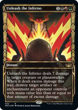 Unleash the Inferno (Gilded Foil) [Streets of New Capenna] 402