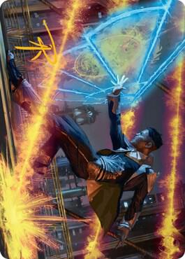 Wingshield Agent Art Card (Gold-Stamped Signature) [Art Series: Streets of New Capenna] 14