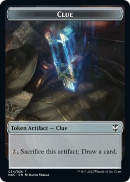Clue // Elemental (005) Double-Sided Token [Commander: Streets of New Capenna] 34 // 5