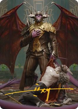 Ob Nixilis, the Adversary Art Card (31/81) (Gold-Stamped Signature) [Art Series: Streets of New Capenna] 31