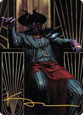 Ob Nixilis, the Adversary Art Card (71/81) (Gold-Stamped Signature) [Art Series: Streets of New Capenna] 71
