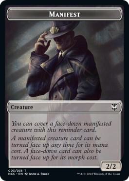 Manifest // Copy Double-Sided Token [Commander: Streets of New Capenna] 3 // 1