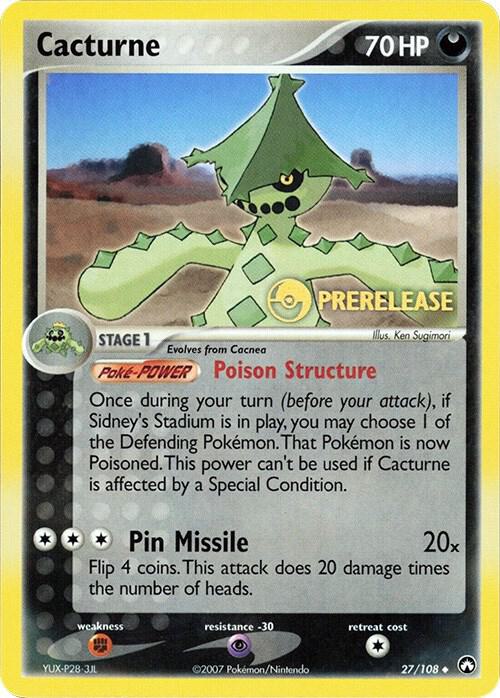 Cacturne - 27/108 (Prerelease) [Miscellaneous Cards & Products] 027/108