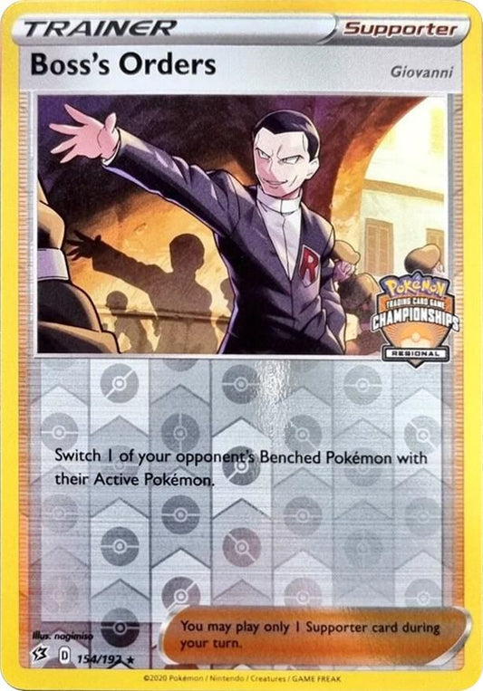 Boss's Orders - 154/192 (Regional Championships) [League & Championship Cards] 154/192
