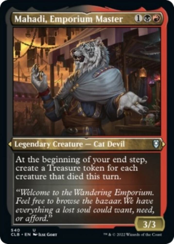 Mahadi, Emporium Master (Foil Etched) [Commander Legends: Battle for Baldur's Gate] 540