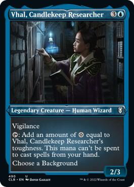 Vhal, Candlekeep Researcher (Foil Etched) [Commander Legends: Battle for Baldur's Gate] 490