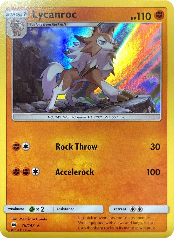 Lycanroc - 76/147 (Water Web Holo) [Miscellaneous Cards & Products] 076/147