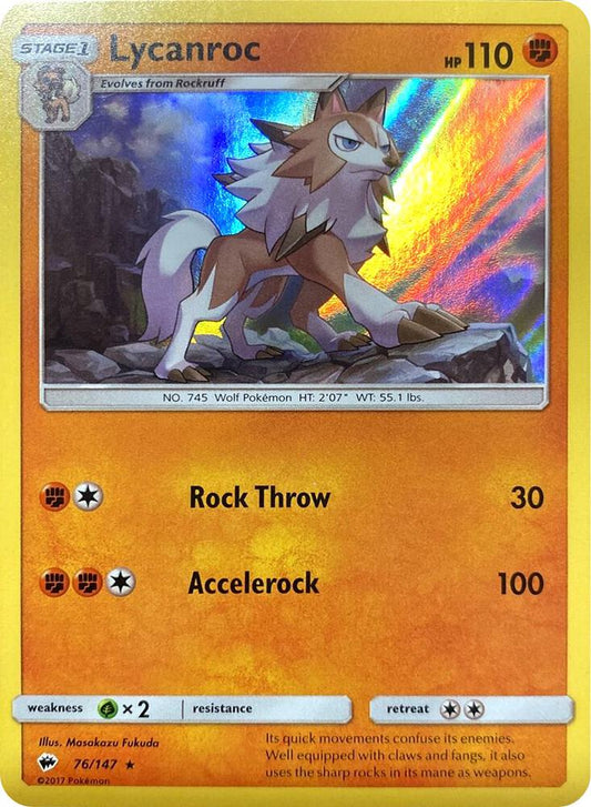 Lycanroc - 76/147 (Water Web Holo) [Miscellaneous Cards & Products] 076/147