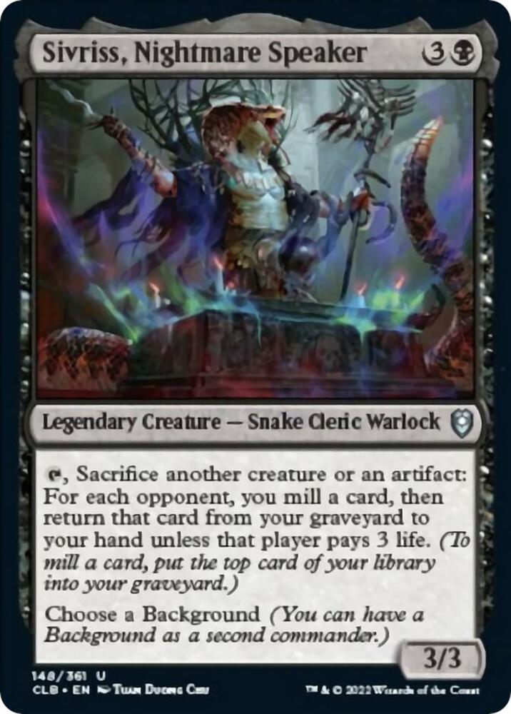 Sivriss, Nightmare Speaker [Commander Legends: Battle for Baldur's Gate] 148
