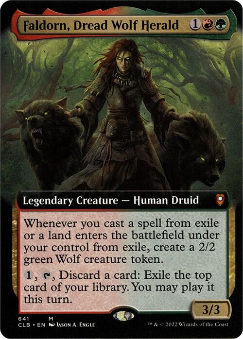 Faldorn, Dread Wolf Herald (Extended Art) [Commander Legends: Battle for Baldur's Gate] 641