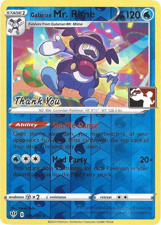 Galarian Mr. Rime - 036/189 (Pokemon League) [Thank You] [Miscellaneous Cards & Products] 036/189