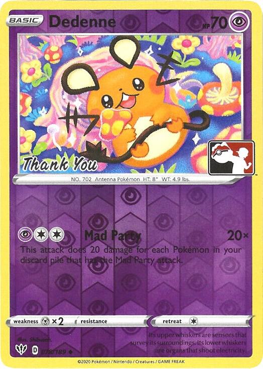 Dedenne - 78/189 (Pokemon League) [Thank You] [League & Championship Cards] 078/189