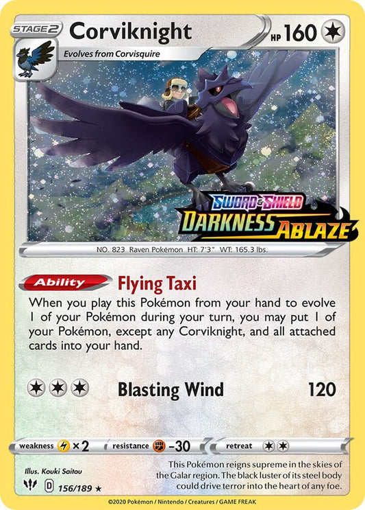 Corviknight - 156/189 (Darkness Ablaze Stamped) [Miscellaneous Cards & Products] 156/189