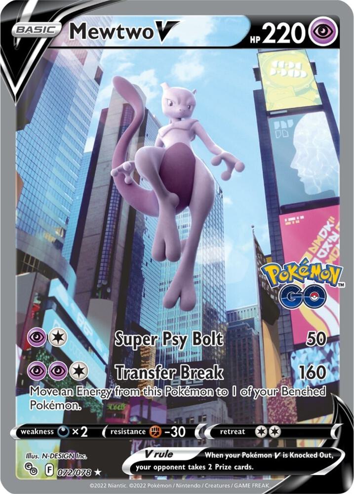 Mewtwo V (Alternate Full Art) [Pokemon GO] 072/078