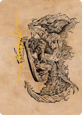 Miirym, Sentinel Wyrm Art Card (Gold-Stamped Signature) [Art Series: Commander Legends: Battle for Baldur's Gate] 71