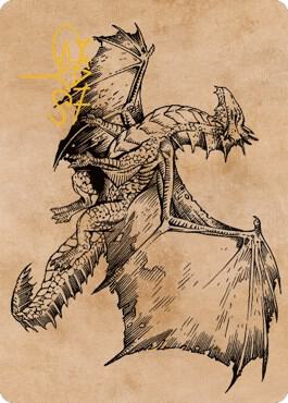 Ancient Bronze Dragon Art Card (58/81) (Gold-Stamped Signature) [Art Series: Commander Legends: Battle for Baldur's Gate] 58