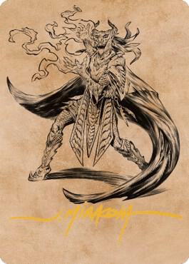 Livaan, Cultist of Tiamat Art Card (Gold-Stamped Signature) [Art Series: Commander Legends: Battle for Baldur's Gate] 55