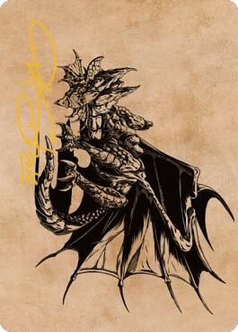 Ancient Copper Dragon Art Card (52/81) (Gold-Stamped Signature) [Art Series: Commander Legends: Battle for Baldur's Gate] 52