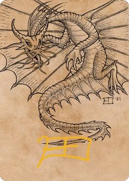 Ancient Gold Dragon Art Card (44/81) (Gold-Stamped Signature) [Art Series: Commander Legends: Battle for Baldur's Gate] 44