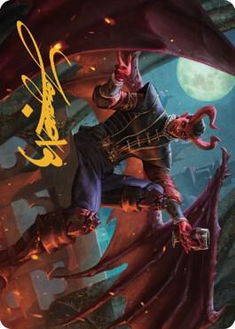 Raphael, Fiendish Savior Art Card (40/81) (Gold-Stamped Signature) [Art Series: Commander Legends: Battle for Baldur's Gate] 40