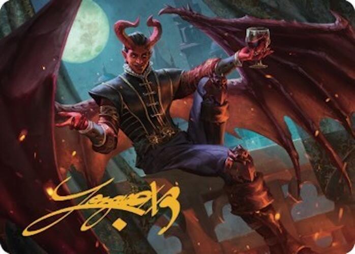 Raphael, Fiendish Savior Art Card (40/81) (Gold-Stamped Signature) [Art Series: Commander Legends: Battle for Baldur's Gate] 40