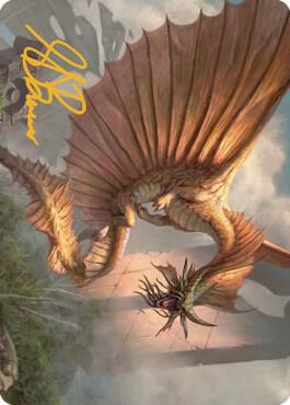 Ancient Gold Dragon Art Card (28/81) (Gold-Stamped Signature) [Art Series: Commander Legends: Battle for Baldur's Gate] 28