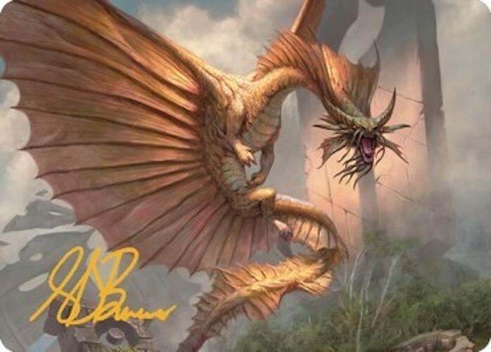 Ancient Gold Dragon Art Card (28/81) (Gold-Stamped Signature) [Art Series: Commander Legends: Battle for Baldur's Gate] 28