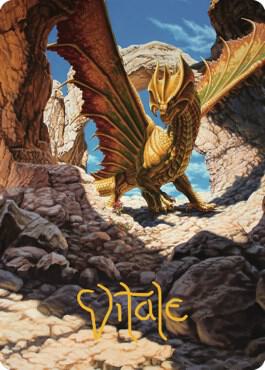 Ancient Brass Dragon Art Card (2/81) (Gold-Stamped Signature) [Art Series: Commander Legends: Battle for Baldur's Gate] 2