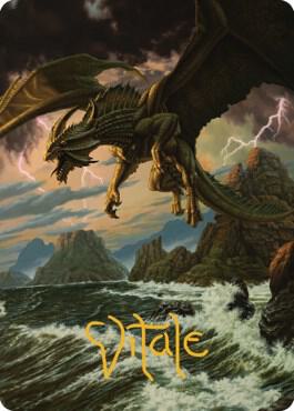 Ancient Bronze Dragon Art Card (3/81) (Gold-Stamped Signature) [Art Series: Commander Legends: Battle for Baldur's Gate] 3
